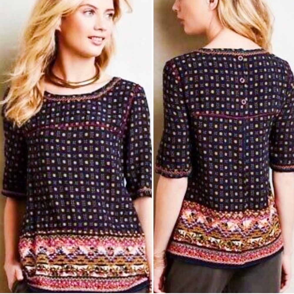 Anthropologie embroidered Mina’s top